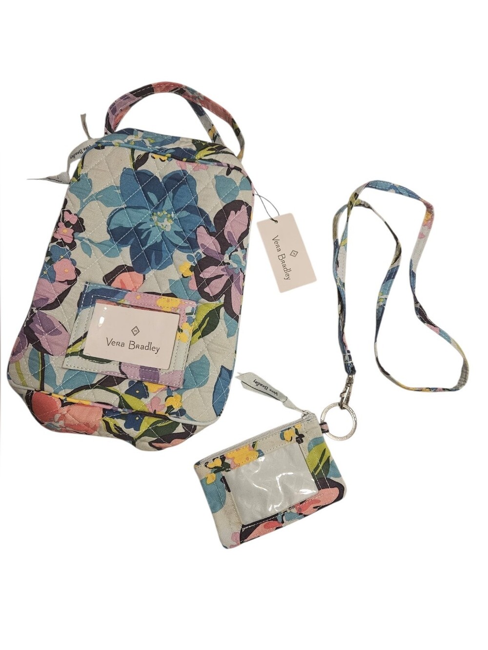 NWT Vera Bradley Merian Floral Quilted Lunchbag and ID Lanyard